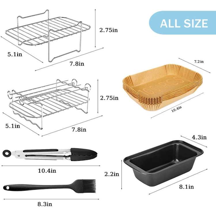 For Ninja 3.7-4.2QT Air Fryer Accessories 6 in 1 Set