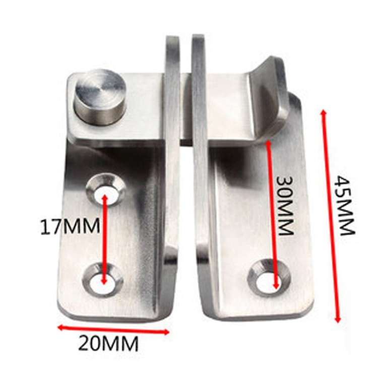 Small Left Open Stainless Steel Sliding Door Latch No Punch Latch Door Bolt Catch With Screw