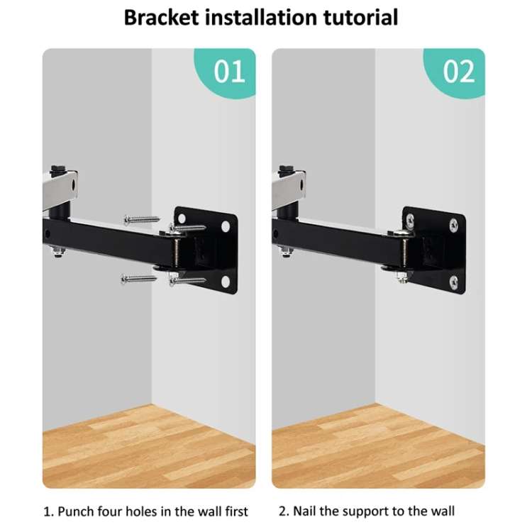 Tablet Wall Mount Holder Foldable Extendable Aluminum Alloy Mount With Anti Theft Security Lock