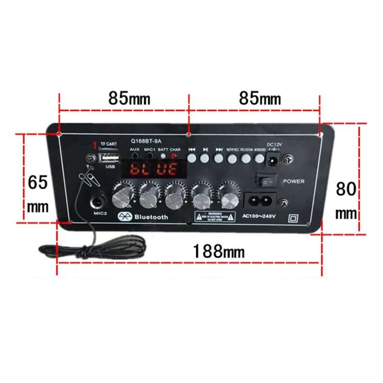12V AC220V Bluetooth Subwoofer Power Amplifier Board Karaoke Audio Amplifier Support AUX TF Card U D