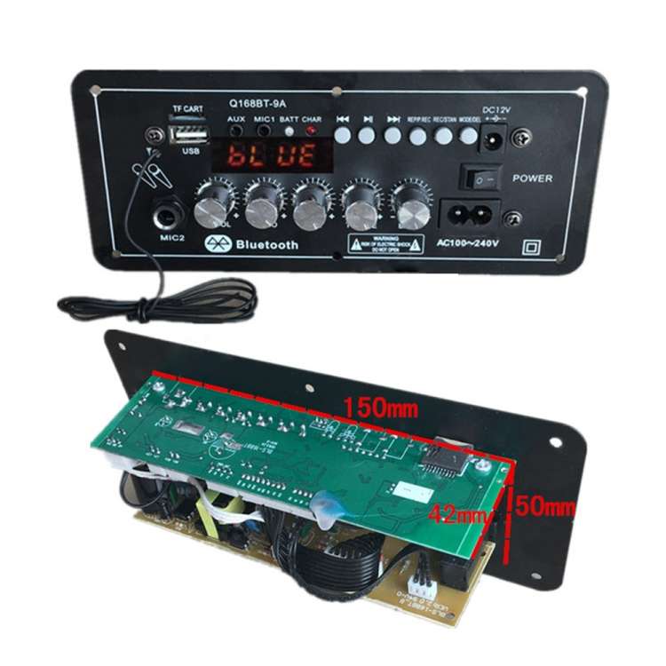 12V AC220V Bluetooth Subwoofer Power Amplifier Board Karaoke Audio Amplifier Support AUX TF Card U D