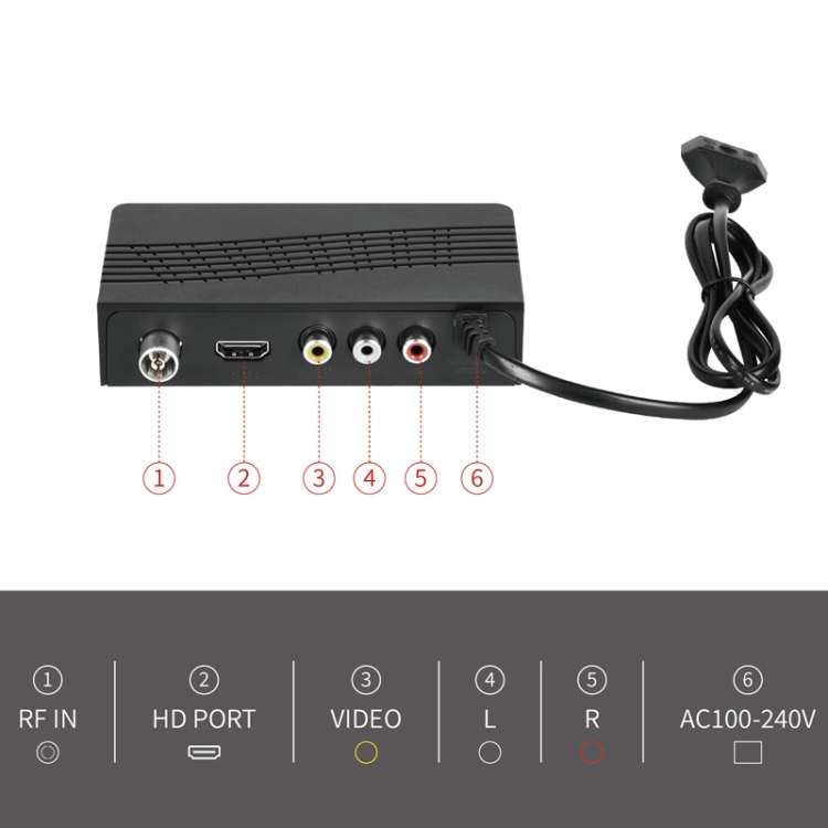 HD-120 DVB-T2 H.265 HD Digital TV Set Top Box, AU Plug