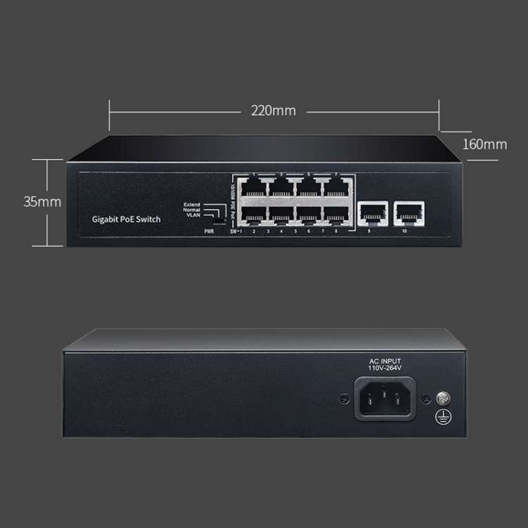 COMFAST CF-SG181P 10 Port Gigabit POE Ethernet Switch 20Gbps Backplane Bandwidth Monitoring