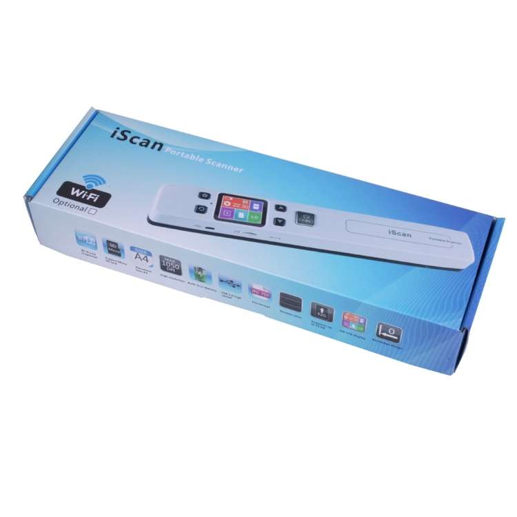 iScan02 Double Roller Mobile Document Portable Handheld Scanner with LED Display,  Support 1050DPI