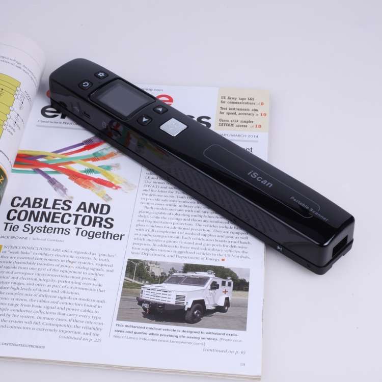 iScan02 Double Roller Mobile Document Portable Handheld Scanner with LED Display,  Support 1050DPI