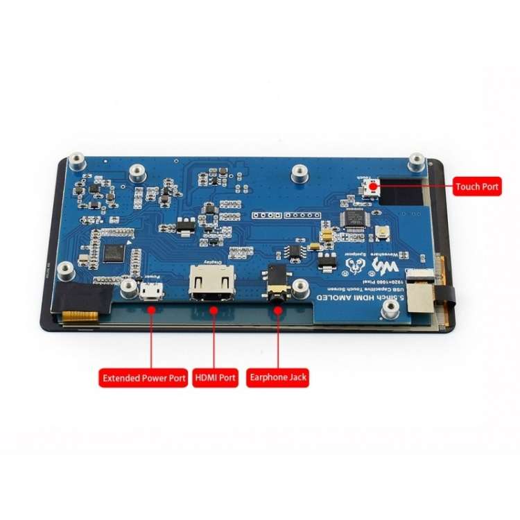 Waveshare 5.5 inch 1080x1920 Capacitive Touch Screen AMOLED with Toughened Glass Cover, HDMI interfa