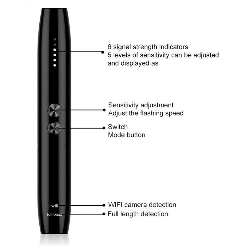 WT09 IR Camera Lens Detector Wireless Signal Detect Device Finder Anti-tracking GPS Radar Radio Fre