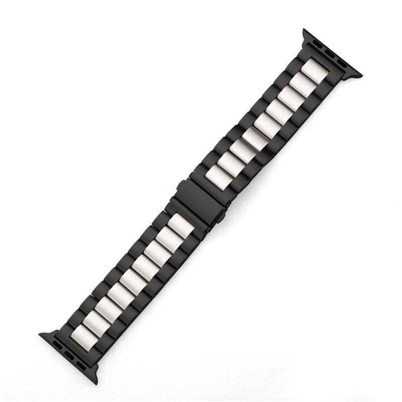 For Apple Watch Series 9&8&7 41mm / SE 3&SE 2&6&SE&5&4 40mm / 3&2&1 38mm Fold Buckle 3 Beads St
