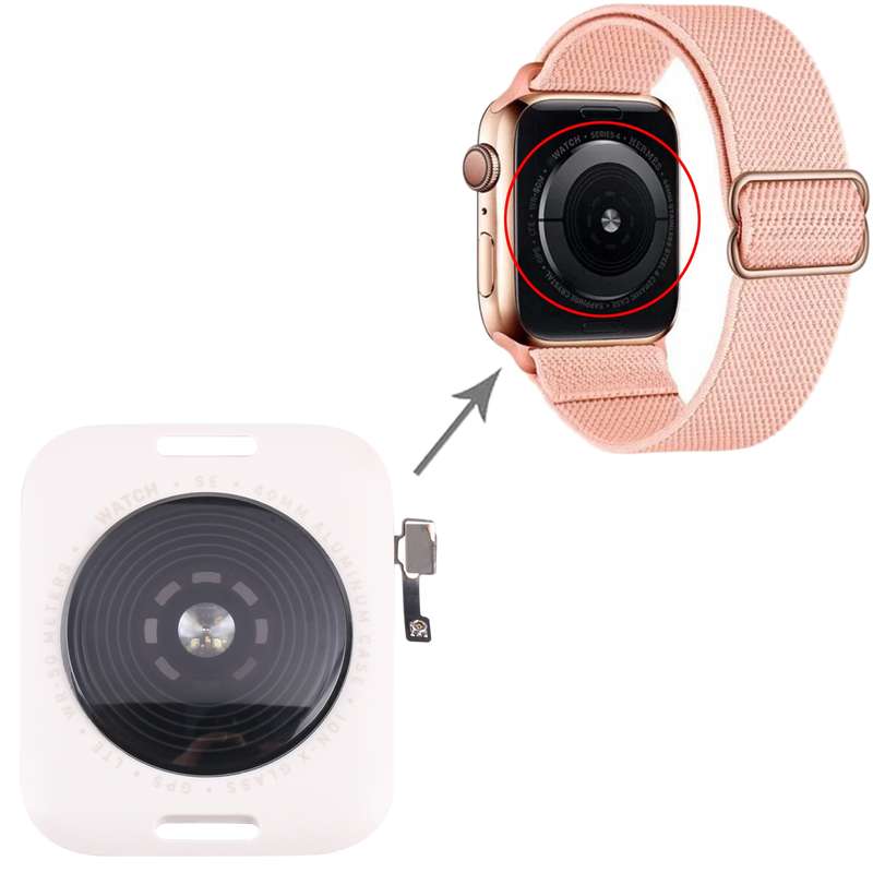 Glass Back Cover With Wireless Charging Coil For Apple Watch Series SE 2022 40mm GPS Edition(Starlig