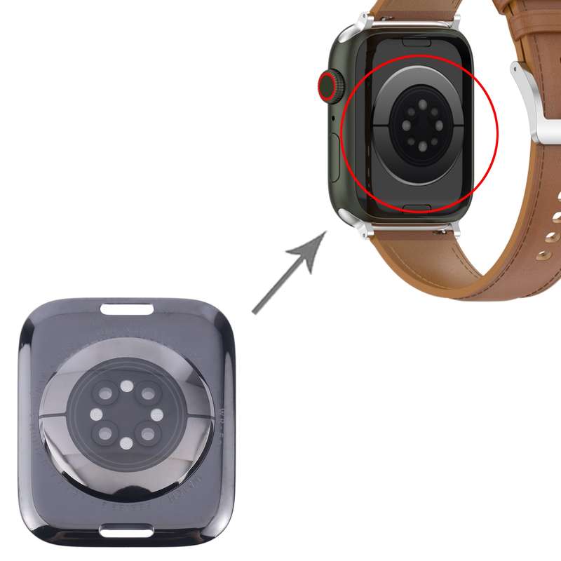 For Apple Watch Series 9 45mm Rear Housing Glass Cover(Black)
