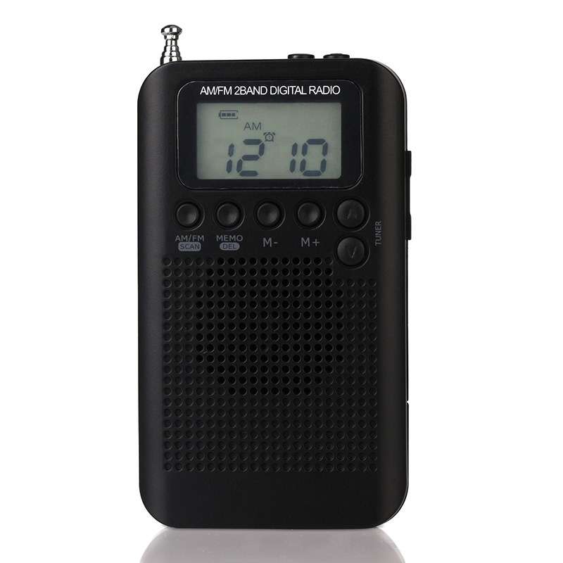 HRD-104 Mini Portable FM + AM Two Band Radio with Loudspeaker(Black)