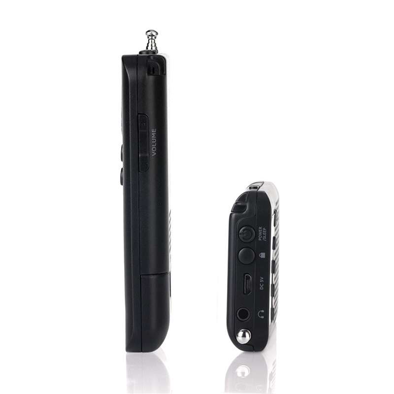 HRD-104 Mini Portable FM + AM Two Band Radio with Loudspeaker(Black)