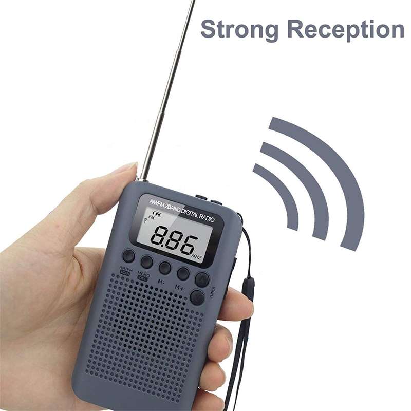 HRD-104 Mini Portable FM + AM Two Band Radio with Loudspeaker(Black)