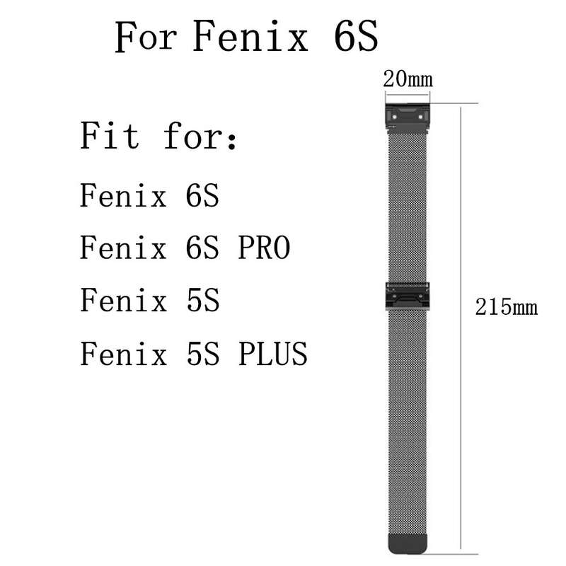 For Garmin Fenix 6S Milanese Watch Band(Gold)