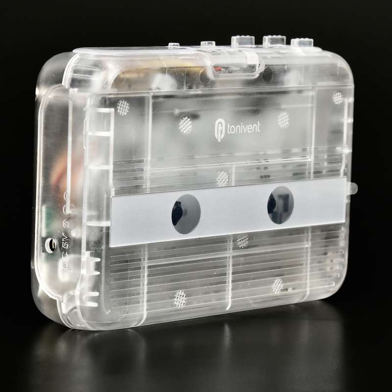 Tonivent TON007B Portable Bluetooth Tape Cassette Player, Support FM / Bluetooth Input and Output(Bl