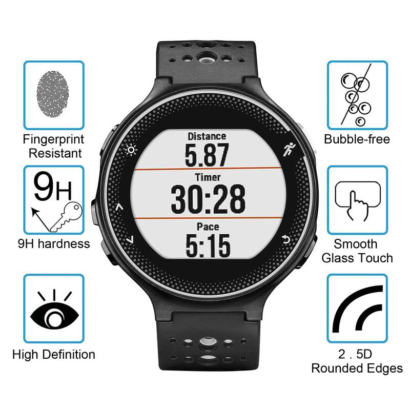 For Garmin Forerunner 235 0.26mm 2.5D 9H Tempered Glass Film Screen Protector