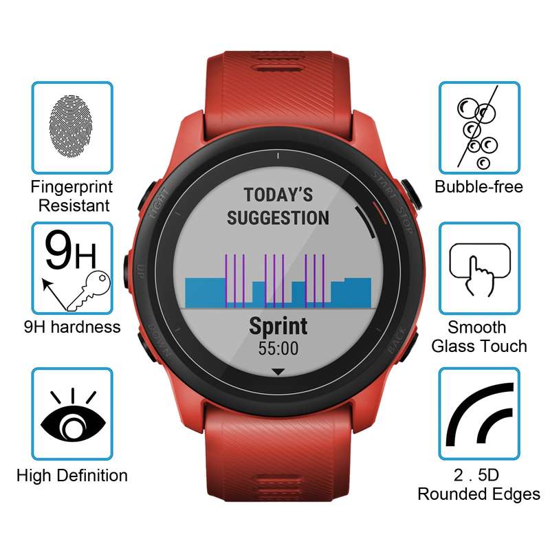 For Garmin Forerunner 745 0.26mm 2.5D 9H Tempered Glass Film Screen Protector