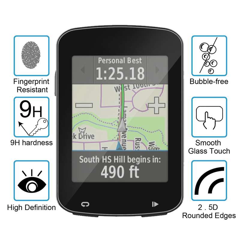For Garmin Edge 820 0.26mm 2.5D 9H Tempered Glass Film Screen Protector