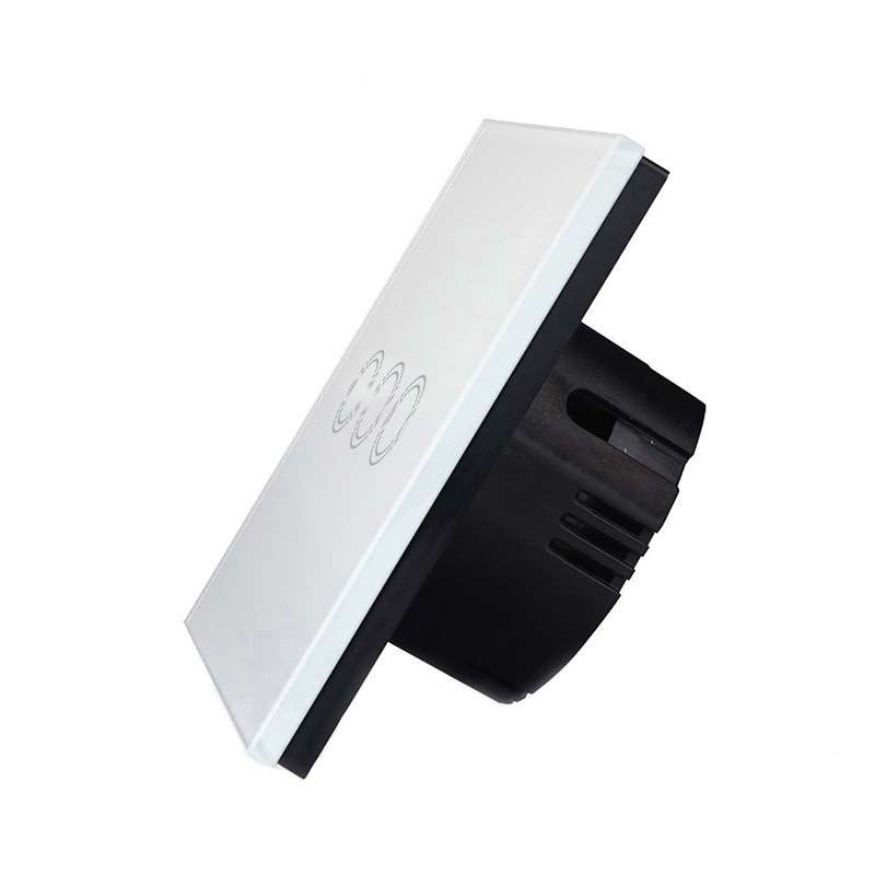 86mm 3 Gang Tempered Glass Panel Wall Switch Smart Home Light Touch Switch with RF433 Remote Control