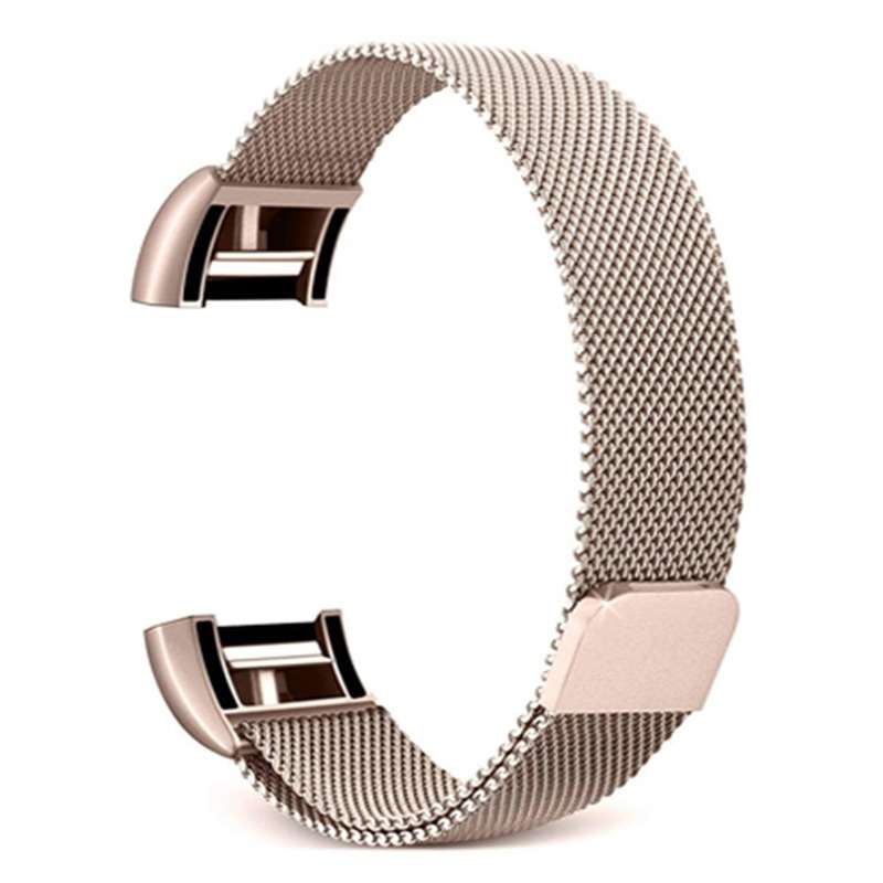 Smart Watch Stainless Steel Watch Band for FITBIT Charge 2, Size: S(Blue)
