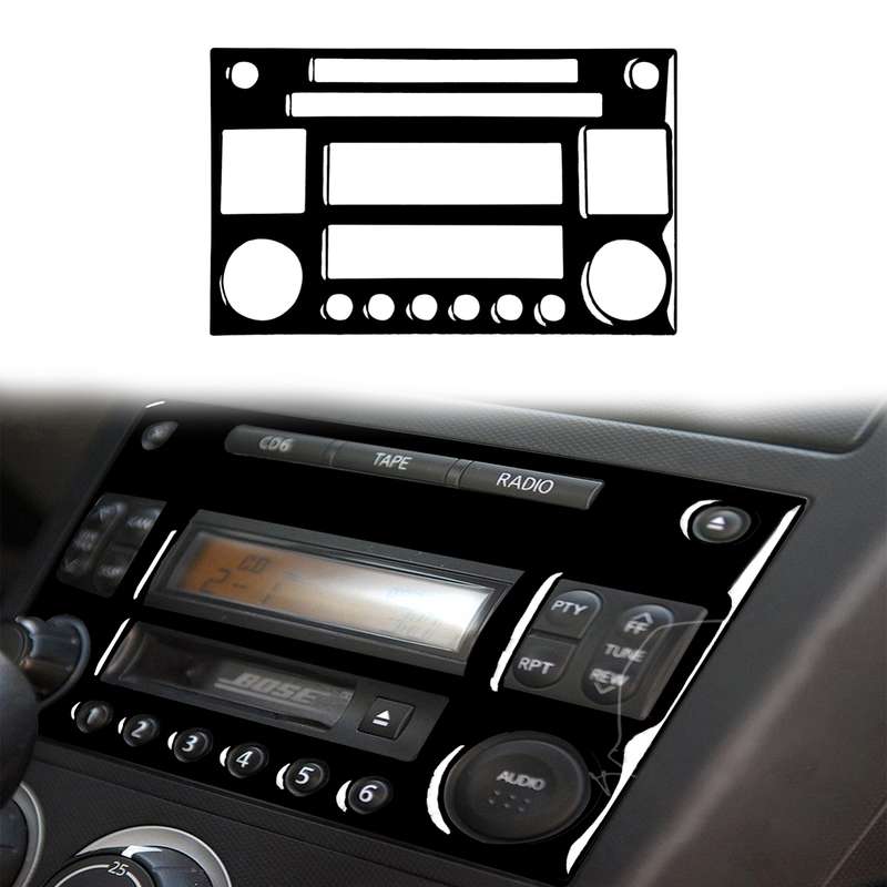 For Nissan 350Z 2003-2009 Car CD Radio Playback Panel Decorative Stickers, Left and Right Drive Univ