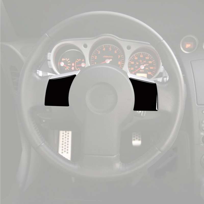 For Nissan 350Z 2003-2009 2pcs Car Steering Wheel Button Frame Type B Decorative Stickers, Left and