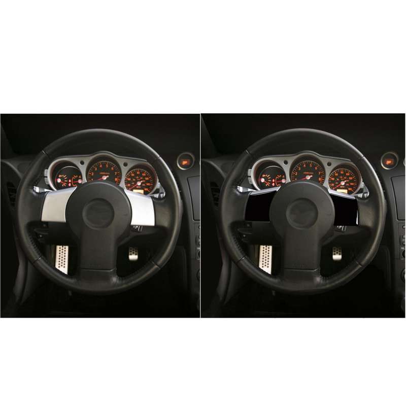 For Nissan 350Z 2003-2009 2pcs Car Steering Wheel Button Frame Type B Decorative Stickers, Left and