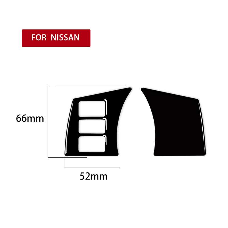 For Nissan 350Z 2003-2009 2pcs Car Steering Wheel Button Frame Type C Decorative Stickers, Left and