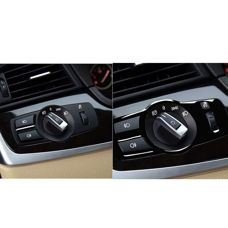 For BMW 5 Series F10 / F07 / F25 / F26 Car Headlight Switch Decorative Sticker,Left and Right Drive