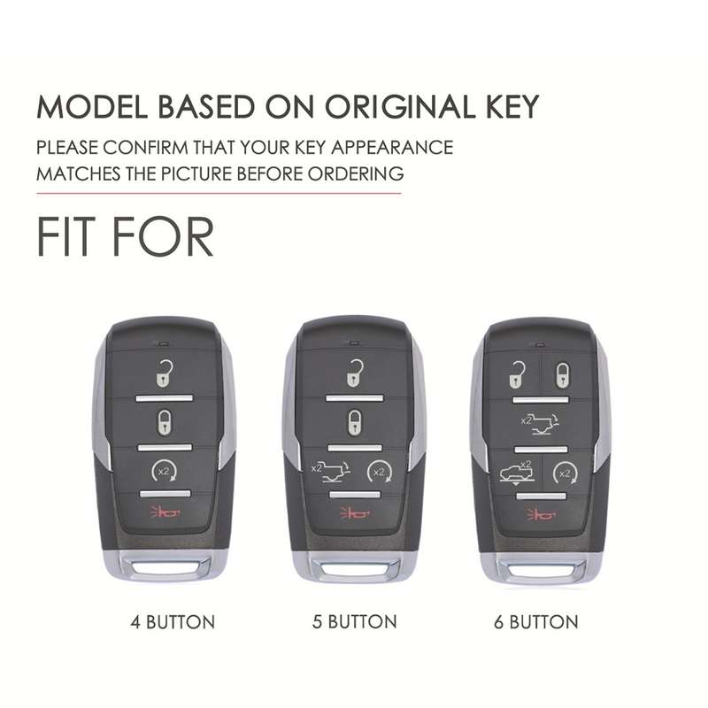 For Dodge Ram 6-button C163 Car Key Leather Protective Case (Black)