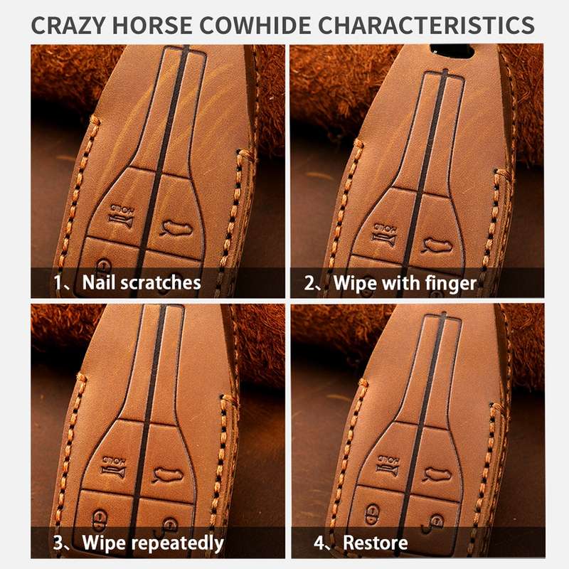 For Dodge Ram 6-button C163 Car Key Leather Protective Case (Black)
