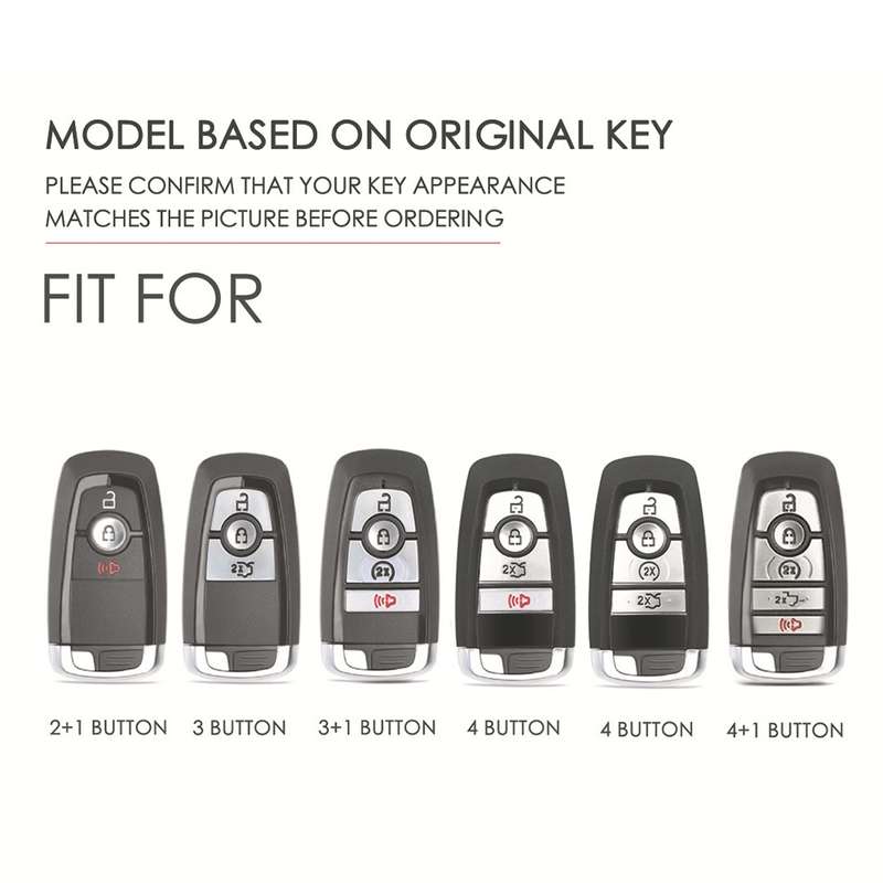 For Ford F-150 4-button C072 Car Key Leather Protective Case (Black)
