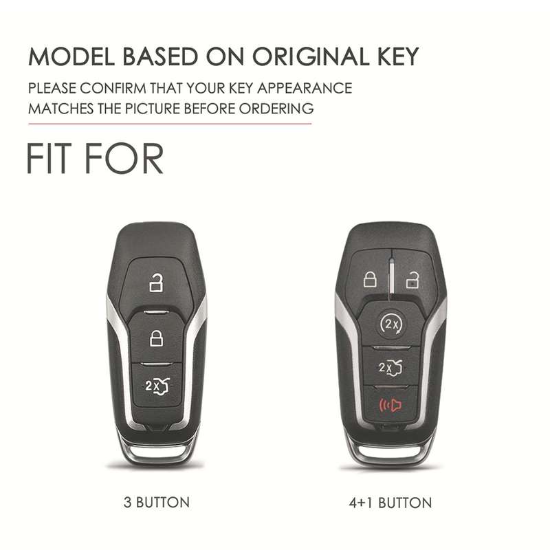 For Ford F-150 3-button C074 Car Key Leather Protective Case (Black)