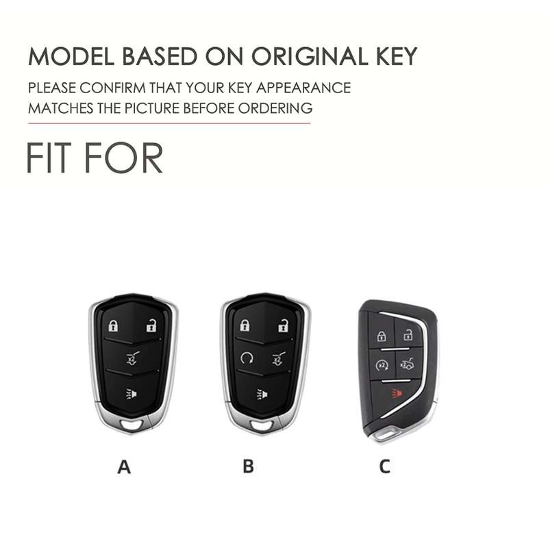 For Cadillac / CT5 / CT6 / XT6 C088 Car Key Leather Protective Case (Black)