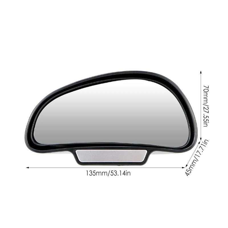 3R-091 Car Blind Spot Left Rear View Wide Angle Adjustable Mirror (White)