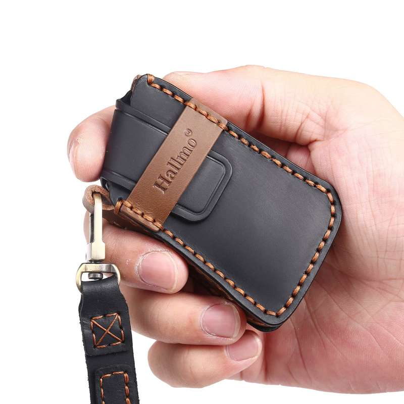 For Lexus 3-button Hallmo Car Cowhide Leather Key Protective Cover Key Case(Black)
