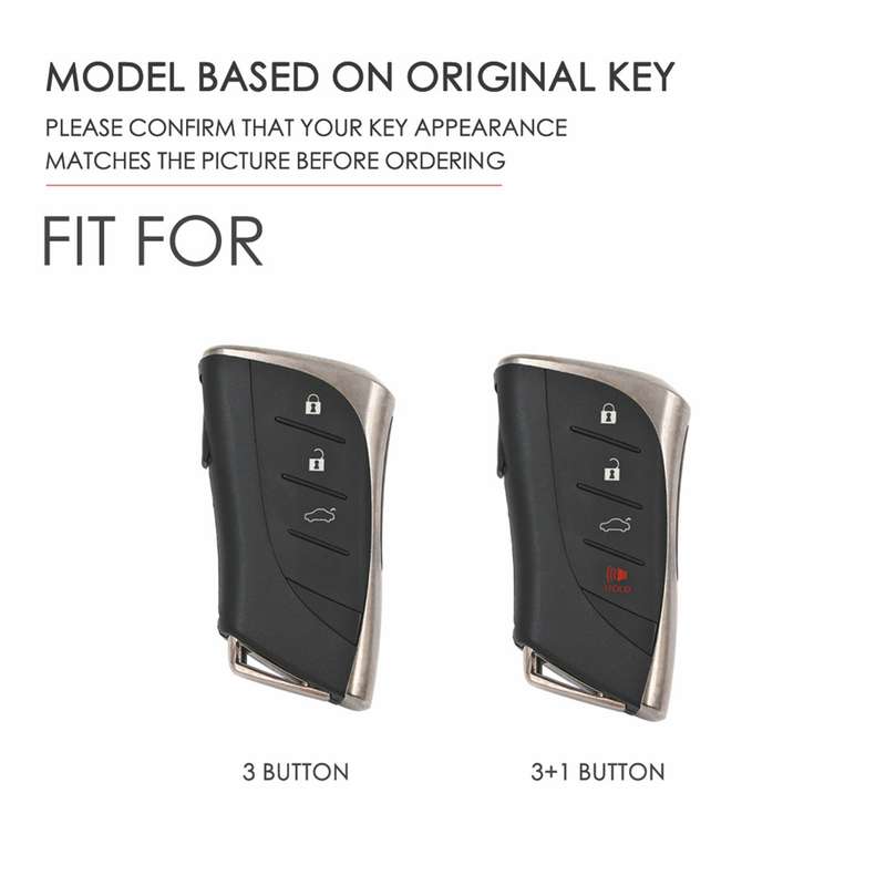 For Lexus 3-button Hallmo Car Cowhide Leather Key Protective Cover Key Case(Black)