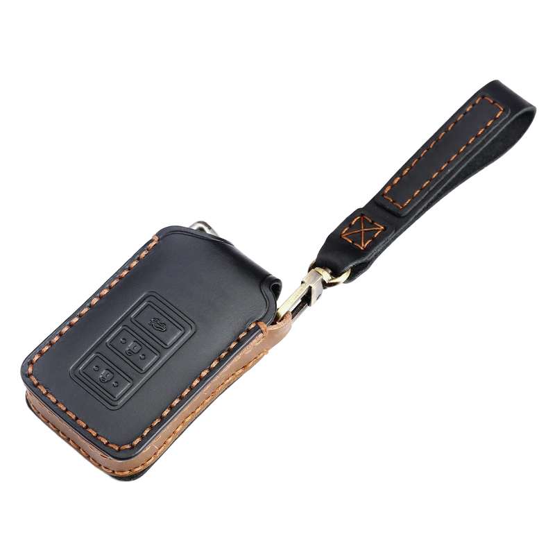 For Lexus 3-button Hallmo Car Cowhide Leather Key Protective Cover Key Case(Black)