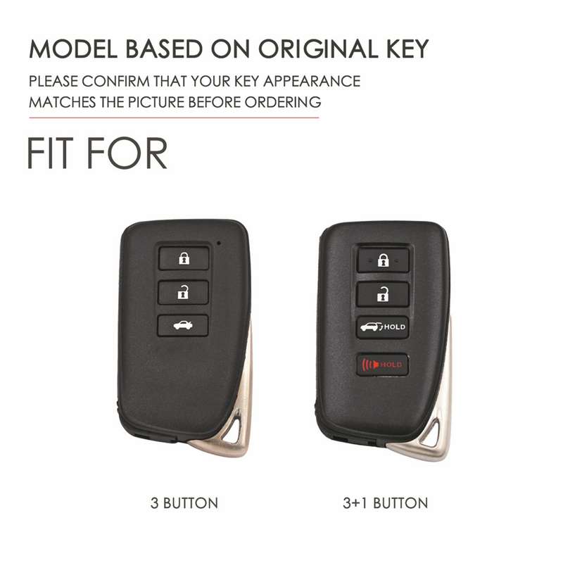 For Lexus 4-button Hallmo Car Cowhide Leather Key Protective Cover Key Case(Black)