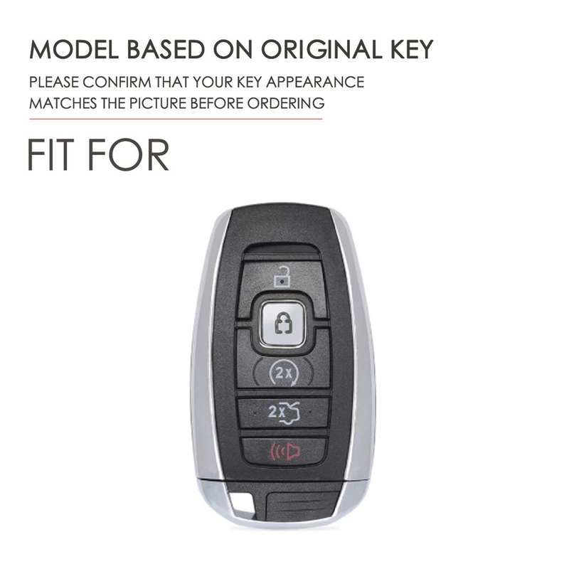 For Lincoln Hallmo Car Cowhide Leather Key Protective Cover Key Case(Black)