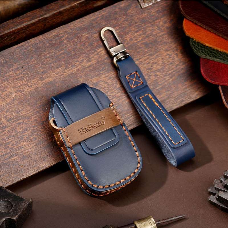 For Chevrolet 5-button Hallmo Car Cowhide Leather Key Protective Cover Key Case(Black)