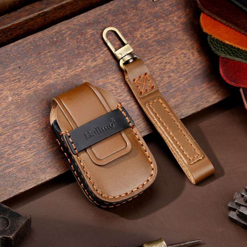 For Chevrolet 5-button Hallmo Car Cowhide Leather Key Protective Cover Key Case(Black)