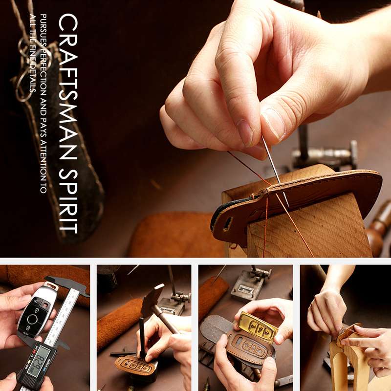 For Chevrolet 5-button Hallmo Car Cowhide Leather Key Protective Cover Key Case(Black)