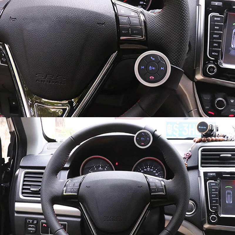 Universal Strap Shape Steering Wheel Remote Control Car Multimedia Wireless Button Remote Control (B