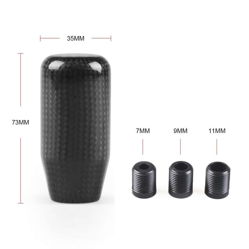 Universal Car Real Carbon Fiber Gear Head (Black)