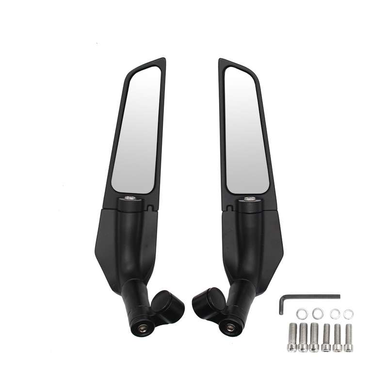Motorcycle Modification Fixed Wind Wing Rearview Mirror (Black)