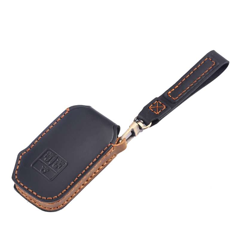 For KIA Carnival EX / SX Hallmo Car Cowhide Leather Key Protective Cover Key Case(Black)