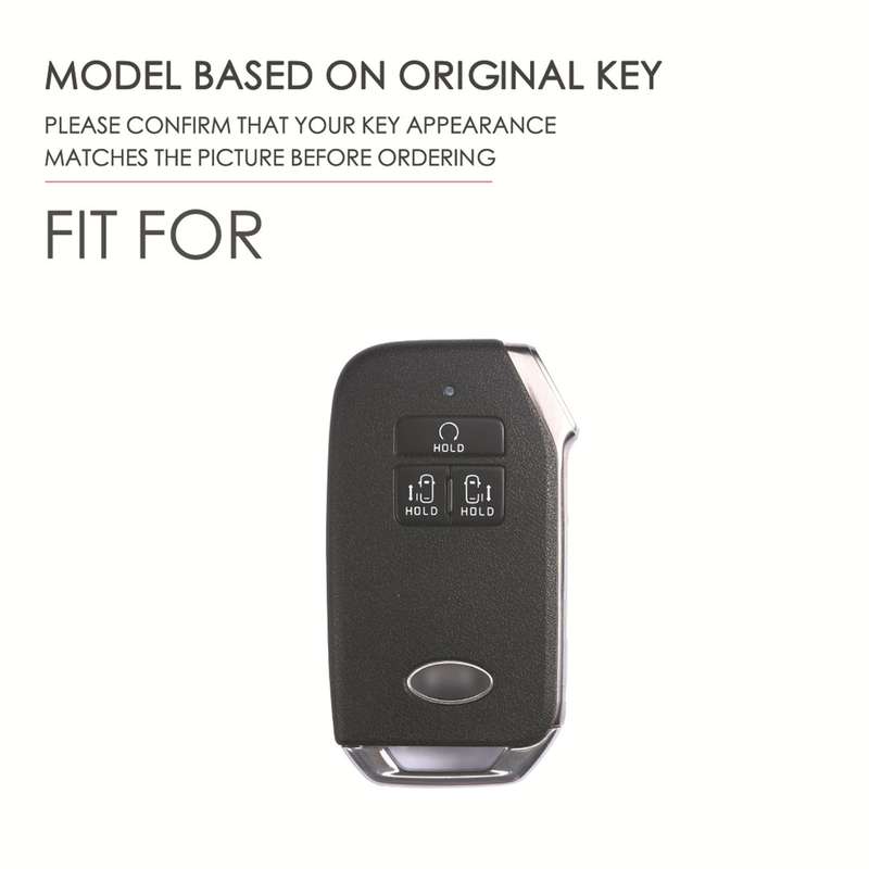 For KIA Carnival EX / SX Hallmo Car Cowhide Leather Key Protective Cover Key Case(Black)