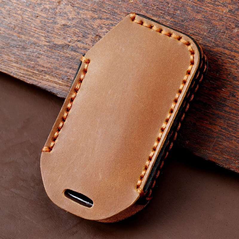 For Kia Sorento Hallmo Car Cowhide Leather Key Protective Cover Key Case(Black)