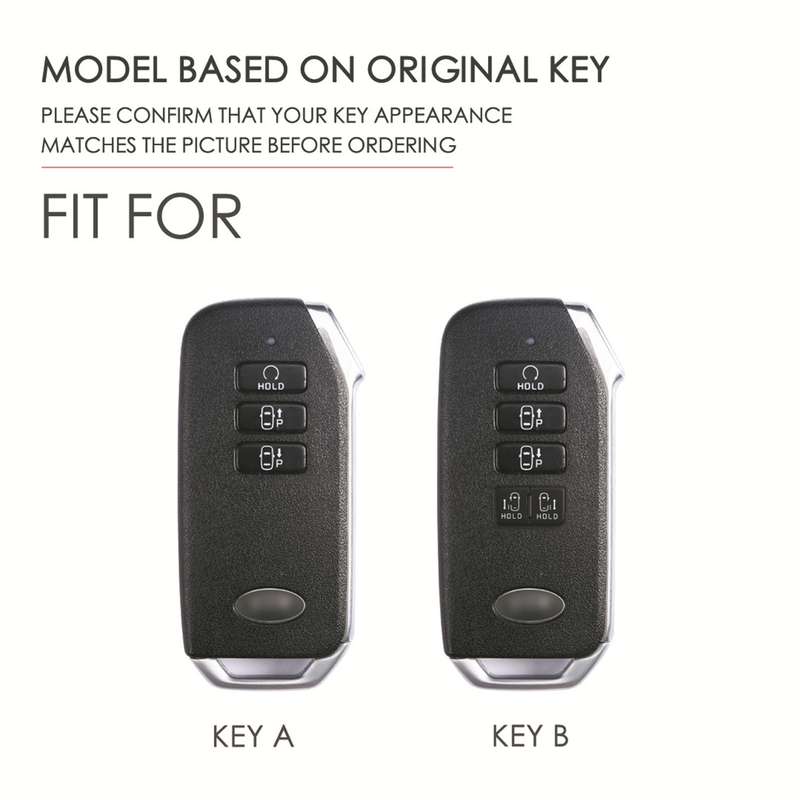 For Kia 3-button Hallmo Car Cowhide Leather Key Protective Cover Key Case(Black)